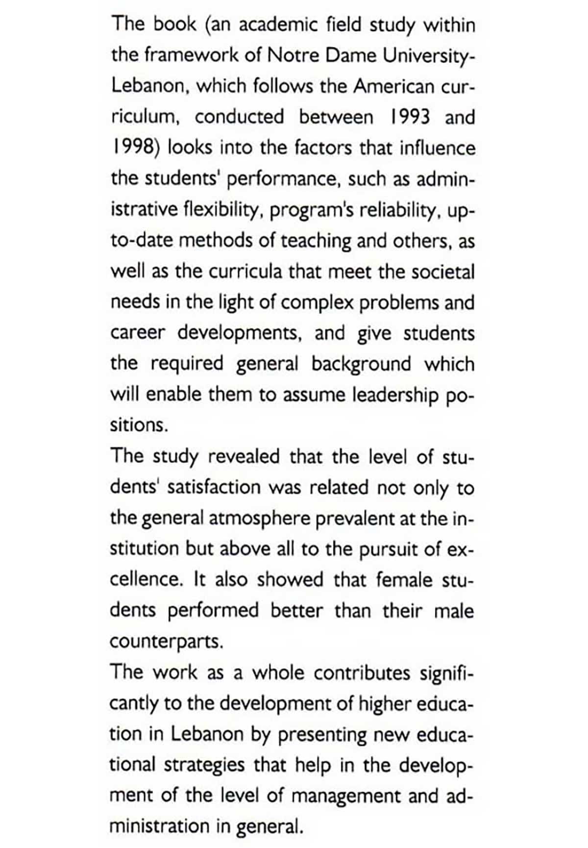 Factors Influencing Students' Academic Performance at a Middle Eastern American Oriented University in Lebanon (1978 - 1998) - Image 2