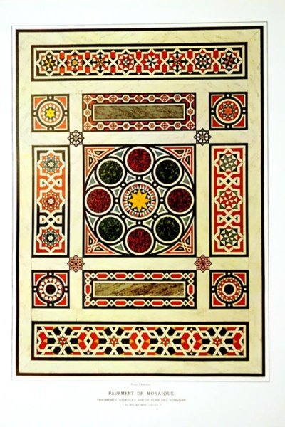 Pavement de Mosaïque - Fragments disposés sur le plan de D'orgâah