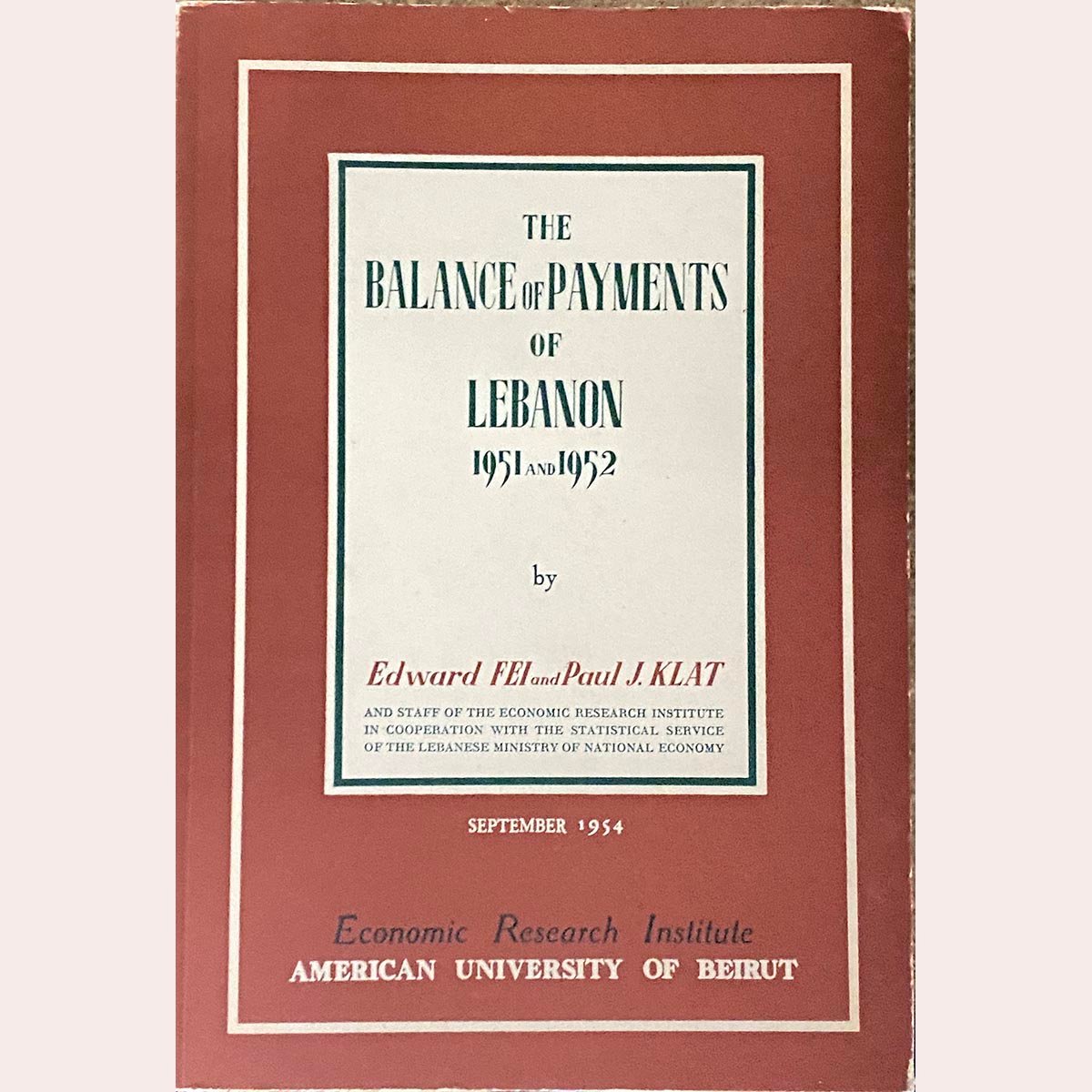 Lebanon: The Balance of Payments 1952 -1953